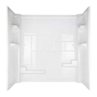 Aqua Glass 60 in. x 32 in. Divani Bathtub Wall Set in White 39424 at 