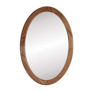 NuTone Dunhill 21 In. W Oval Mirrored Medicine Cabinet in Oak 1370X at 
