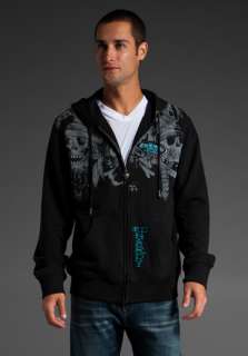 ED HARDY Nautical Specialty 3 Skull Collage Hoodie in Black at Revolve 
