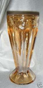   Jeannette Gls Company Hex Panel Marigold Carnival Soda Glass Tumbler