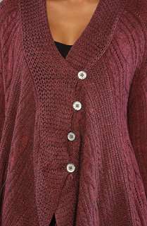 Free People The Hemingway Cape Cardigan in Washed Raspberry 