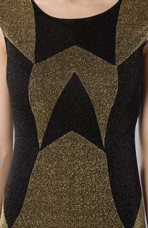 Motel The Bambi Dress in Black and Gold Glitter  Karmaloop 
