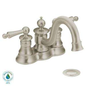 MOEN Waterhill Two Handle High Arc Lavatory Faucet in Brushed Nickel 