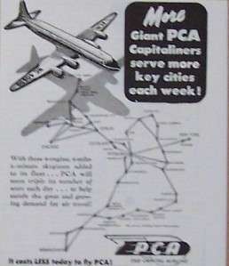 1946 PCA Capitol Airline/Airplane Print Ad  