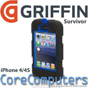   for iPhone 4 / 4S Black Blue Rugged Extreme Tough Case GB02891  