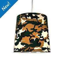 BOYS CAMOUFLAGE ARMY PENDANT CEILING LIGHT SHADE  