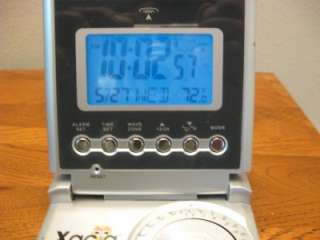 Atomic Travel Alarm Clock with Radio; Blue Backlight  