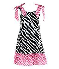 Pippa & Julie 2T 6X Zebra/Checked Print Woven Dress $19.99