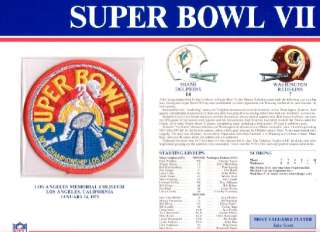 1973 NFL Super Bowl VII Patch Dolphins vs Redskins W&W  