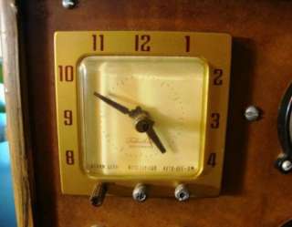 Vintage Homebrew Home Made Clock Radio Works Tubes Knob Dials  