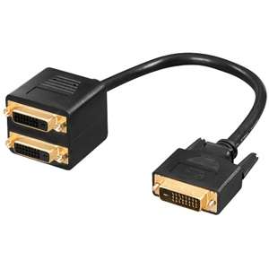 Ultra 12 Inch DVI Splitter – (1) Male to (2) Female, Gold Plated at 