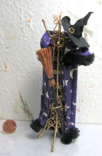 Dollhouse Miniature Halloween Purple Witch Cape, Hat  