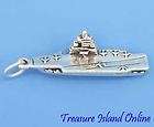 SHIP BOAT POOL LIFE PRESERVER 3D .925 Solid Sterling Silver Charm 