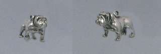 Sterling Silver 3 D Bull Dog Charm, New  