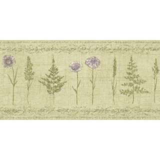 The Wallpaper Company 8 in X 10 in Green Earth Tone Herbs And Wheat 