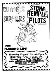 STONE TEMPLE PILOTS BUTTHOLE SURFERS 93 Concert Poster  