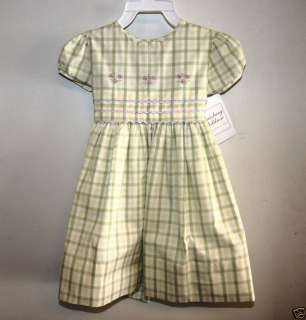 Strasburg Baby Girl Green Plaid Tucked Dress NWT 18M  