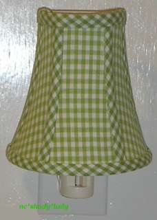 Night Light made with Green Gingham Pottery Barn Fabric  