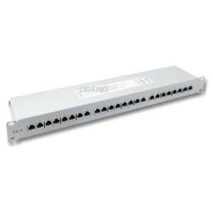   Patch Panel 1HE 48,3cm (19)   Patchfeld Cat.6 Class E 250 MHz RAL7035