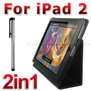 LEATHER CASE COVER+STYLUS FOR APPLE IPAD 2 16/32/64 GB  