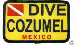 Scuba Dive Embroidered Patches   DIVE COZUMEL  YELLOW  