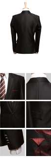 BROS Mens Premium Slim fit 1 button lustrous Black Suits SIZE US 34R 