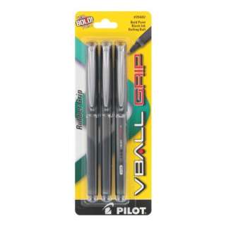 12 Pilot VBall Grip Black Bold Point Rolling Ball Pens 072838356024 
