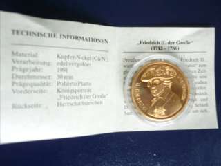 Münze Friedrich der II der Grosse ( edel vergoldet ) in Nordrhein 