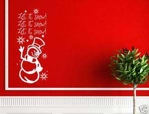 LET IS SNOW SNOWMAN Christmas decorations wall decals  