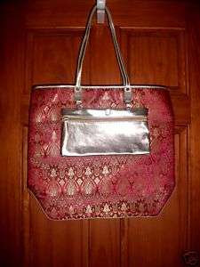 Large  SR Squared Maroon & Gold Zip top Tote,Purse  NWT  