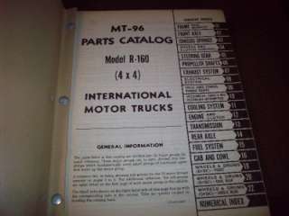 1954 International Model R 160 4X4 Truck Parts Catalog  