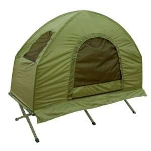 Feldbett mit Überzelt oliv Einmannzelt Tent Zelt Liege  