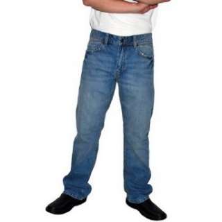   Herren Blau Lässige Straight Cut Denim Jeans  Bekleidung