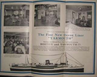 1928 Eastern Steamship Lines brochure with schedule, deck plans, maps 
