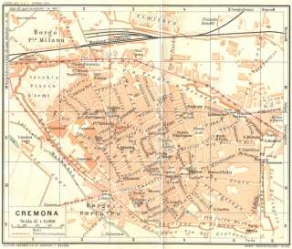 ITALY Cremona, 1926 map  