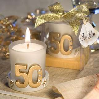 50 Golden   50th Anniversary Candle Favors  