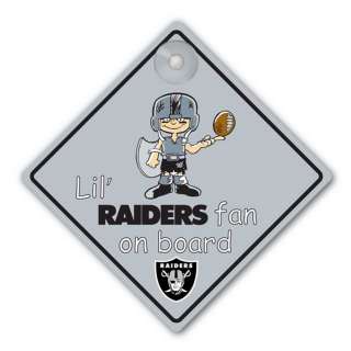Oakland Raiders Car Window Baby On Board Sign Infant  