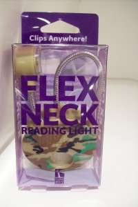 Led Flex NECK Reading book Light Clip on GREEN CAMO  