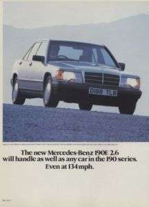 1987 Mercedes Benz 190E 2.6 UK Original Vintage Ad  