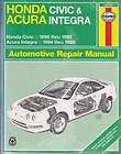 HONDA CIVIC & ACURA INTEGRA 1996 1998 Haynes Repair Manual