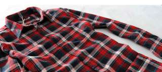 Unique Mens Thick flannel Check Casual Long Sleeve Shirts Medium xl 