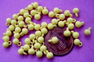 Vintage Small 4mm Yellow Plastic Drop Beads Charms 50  