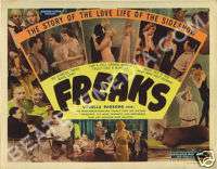 FREAKS MOVIE POSTER PRINT SCIFI,HORROR,SIDESHOWS,CIRCUS  