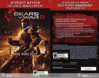 Gold Plated Hammerburst Code for Gears of War 2 Golden  