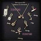 JUICY COUTURE  AUTHENTIC GOLD RARE PAVE DAYS OF WEEK MINI CHARMS 