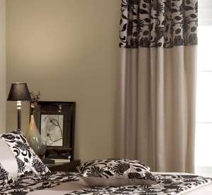 PENCIL PLEAT TAPE TOP LINED CURTAINS LATTE 46 54 66 72  
