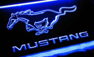 tw037 Mustang Auto Pferd Lichtwerbung Lichtfluter Neon  