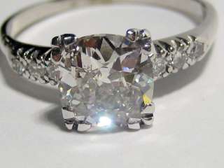 79CT CUSHION ANTIQUE VINTAGE ESTATE DIAMOND ENGAGEMENT WEDDING RING 