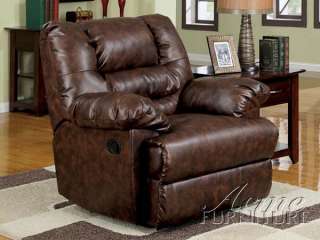 Brown Bonded Leather Recliner Arm Chair  