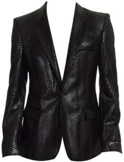 Mens Python Cobra Snake Embossed Leather Blazer Jacket Custom Made to 